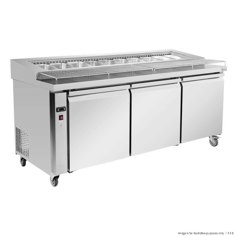 Thermaster PWB200 Three-Door Deluxe Pizza Prep Bench – 2000 mm - Image 2