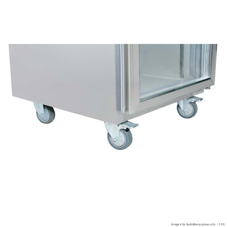 Thermaster SUFG500 Single Glass Door Display Freezer – 500L, Stainless Steel, -22°C to -18°C - Image 4