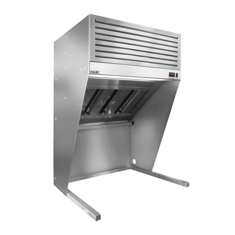 FED HOOD1000A Bench Top Filtered Hood with Triple Filter, Dual Motor, Stainless Steel, 1000mm Wide