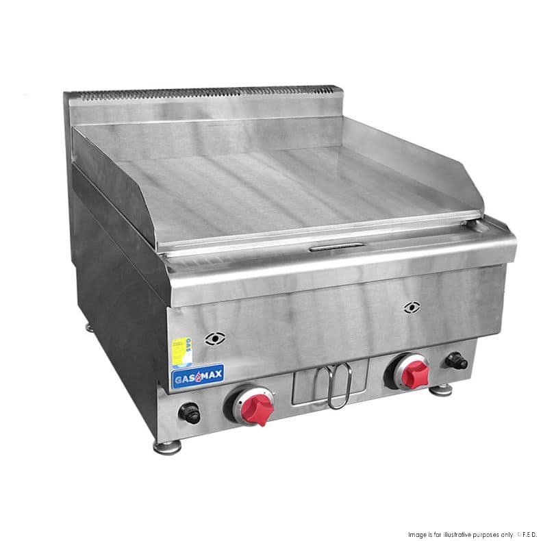GASMAX JUS-TRG60LPG Benchtop 2 Burner Griddle 600mm, LPG, Stainless Steel