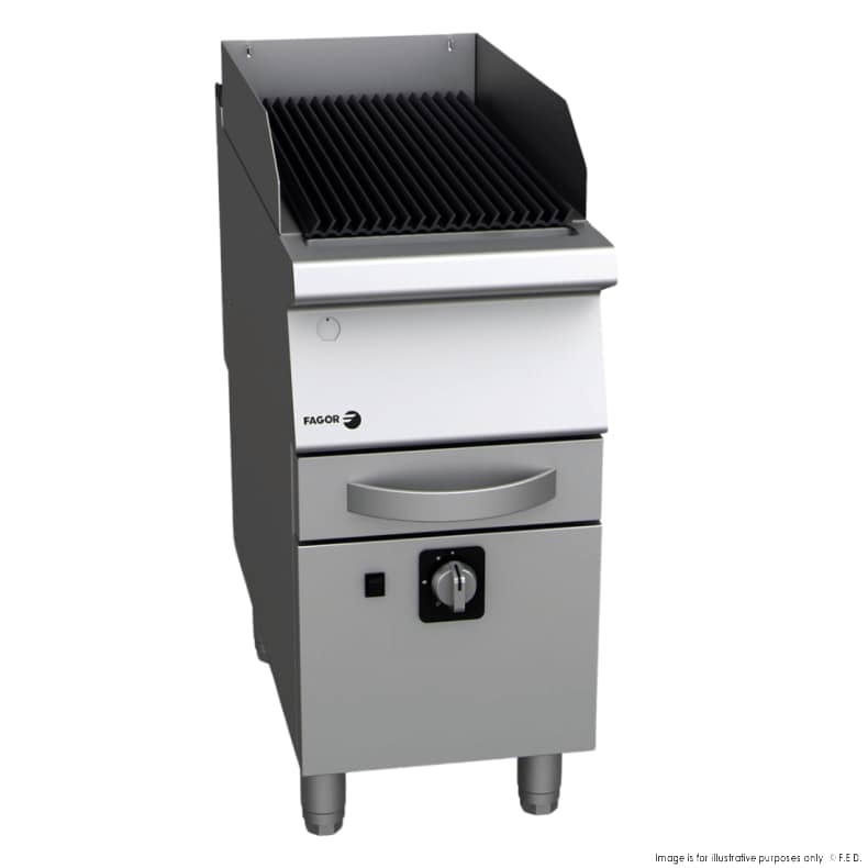 Fagor B-G7051 Freestanding Gas Chargrill, 400mm, 25MJ/h, Stainless Steel, Kore 700 Series