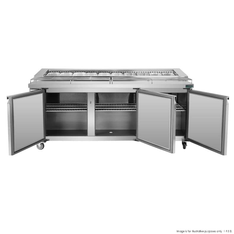 Thermaster PWB200 Three-Door Deluxe Pizza Prep Bench – 2000 mm - Image 3