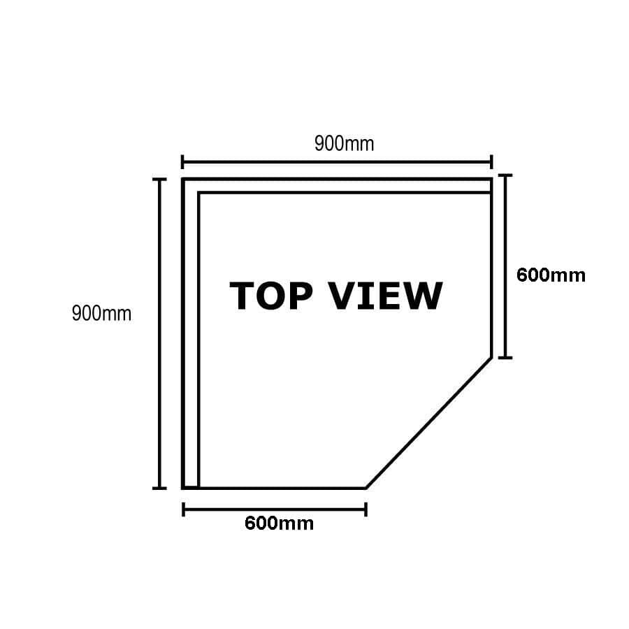 FED 0900-6-WBCB/H Stainless Steel Corner Workbench – 900×900×900mm - Image 2