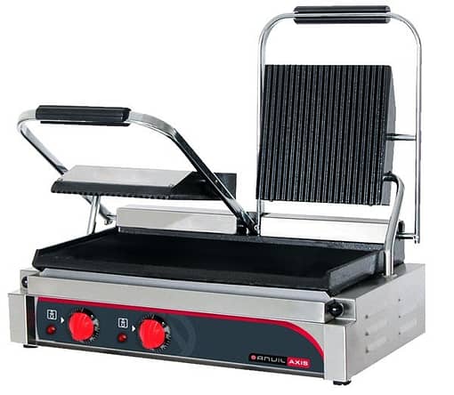 Anvil TSS3000 Panini Press Double Ribbed Top / Flat Bottom