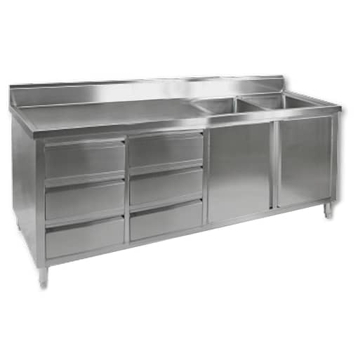 FED DSC-2100R-H Kitchen Tidy Cabinet with Double Sinks