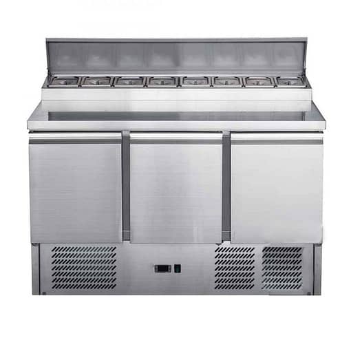 FED-X Three Door Salad Prep Fridge – Stainless Steel Construction