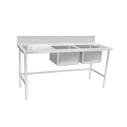 Kitchen Knock Stainless Steel Double Sink Dishwasher Bench
