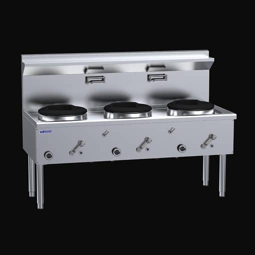 Luus WZ-3C Waterless Wok - 3 Burners ( Chimney, Duckbill )
