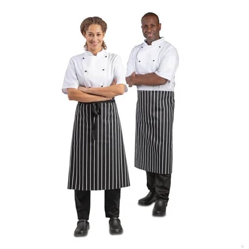Whites Black & White Stripe Butchers Waist Apron - 760x920mm 30x36"