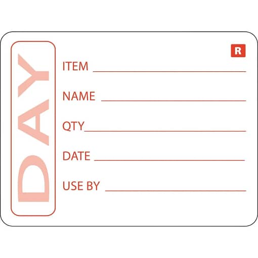 PR BUSTER - Hygiplas Removable Food Prep Label 2x2.5'' (Roll 500)