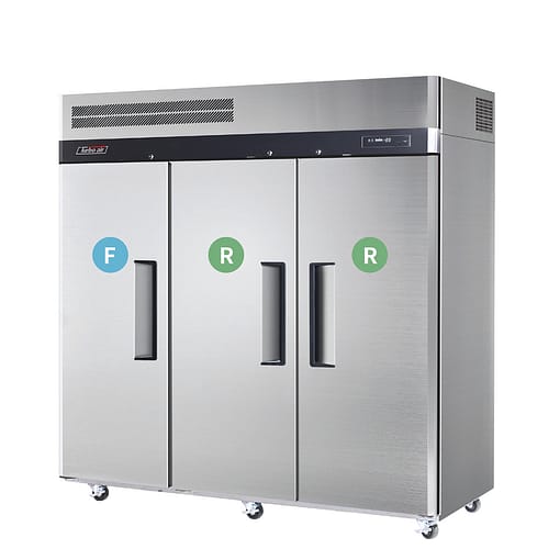 alt="Turbo Air KRF65-3(HC) - 3 door dual temp fridge freezer"