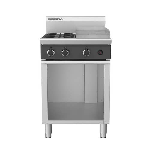 Cobra C6C – 2 Gas Open Burners with 300mm Griddle Plate – Modular Cabinet Base