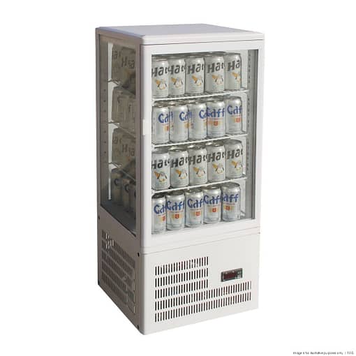 Thermaster TCBD68W Four-Sided Countertop Beverage Display Fridge - 68 Litre, White