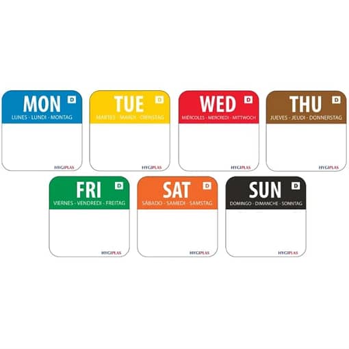 Hygiplas CF439 Dissolvable Food Rotation Labels – 20mm (7 Rolls)