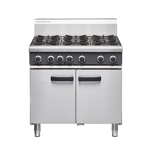 Cobra CR9D – 6 Open Burners with 2/1 GN Static Oven | Professional Cooking Range