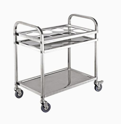 Kitchen Knock Stanless Steel Serving Trolley with Bowl Holder 402956