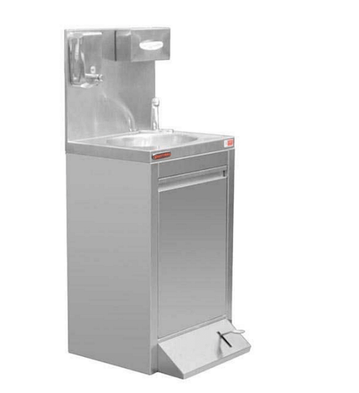Kitchen Knock Freestanding Hand Basin - Hands-Free, All-in-One, Stainless Steel