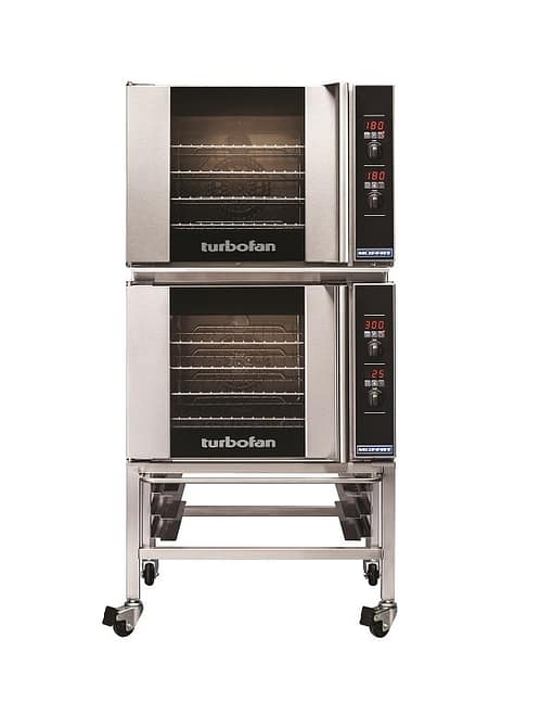 Turbofan E31D4-2C - 2x Full Size Convection Oven Double Stacked with Castor Base Stand