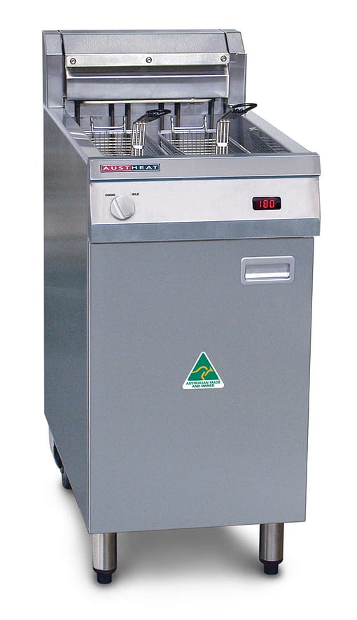 Austheat AF812R Single Pan Two Basket Electric Fryer - Rapid Recovery, 3 Phase, 16.7kW