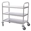 Vogue 3 Tier Flat Pack Trolley St/St - 825x710x405mm