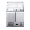 FED-X XS900GC Two Door Glass Top Salad Prep Fridge with 240L Capacity