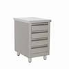 Inomak DCI0004 Stainless Steel Drawer Cabinet with 4 Drawers for Commercial Kitchens