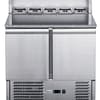 FED-X XGNS900E Two Door Salad Prep Fridge with Marble Worktop and 240L Capacity