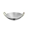 Kitchen Knock Golden-Eared 10-Inch Stainless Steel Shallow Wok - Display and Serving (408095)