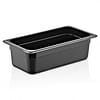 Kitchen Knock Polycarbonate Black Gastronorm Pan 1/3 GN with 150mm Depth, Pack of 6