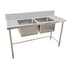 Kitchen Knock Full Stainless Steel Double Sink Bench – 1500x700mm