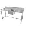 Kitchen Knock 1500x600mm Single Sink Bench with Centre Sink, Splashback & Leg Brace