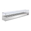 Polar G611-A Countertop Prep Fridge with Glass Sneeze Guard and 10× GN Pans