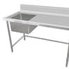 Kitchen Knock 424526 stainless steel single sink bench with left inlet, 1500x700mm for commercial dishwashing