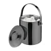Olympia DR742 double walled ice bucket with lid, 1Ltr, stainless steel gunmetal finish – front view, Australia
