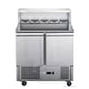 FED-X XGNS900E Two Door Salad Prep Fridge with Marble Worktop and 240L Capacity
