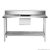 FED SSB6-1500C/A stainless steel single centre sink bench with pot undershelf, 1500mm wide – Australia