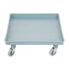 Vogue CB006 dishwasher rack dolly, polypropylene, 500mm square with 4 castors – front view, Australia