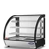 Atosa WHY125L 700 mm hot countertop square display showcase with LED lighting and sliding doors, 125 L capacity.
