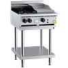 B+S K+ Series KBT-SB2-GRP3 combination two open burners and 300 mm grill plate on stand, 600×840×1030 mm, 82 MJ/h NG, stainless steel – Australia