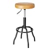 Bolero HW290 Brooklyn PU high bar stool with gas‑lift 670–795mm, 367×367mm footprint, caramel, Australia