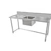 Kitchen Knock 1500x600mm Single Sink Bench with Centre Sink, Splashback & Leg Brace