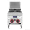 Gasmax RB-2E 2 burner natural gas cook top, stainless steel, bench top with splashback, 48MJ/h – front view, Australia