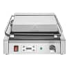 Apuro CU607-A large contact grill with flat plates and digital timer, 480mm, 2.2kW, stainless steel – front view, Australia