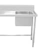 Kitchen Knock 424519 stainless steel single sink bench with right inlet, ideal for dishwashing areas and commercial kitchens