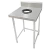 Kitchen Knock 632561 stainless steel waste collection bench with splashback and leg brace, 700mm depth – front view, Australia