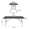 Bolero CB518 1.8m centre folding black utility table with carry handle and steel frame – Australia