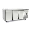 Atosa EPF3432 three-door workbench fridge with 450 L capacity, 1795 mm width, R404A refrigerant, stainless steel – front view, Australia