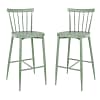 Bolero DX689 green aluminium Windsor high stools, stackable lightweight outdoor bar stools set of 2, Australia