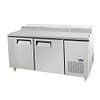 Atosa MPF8202 double door pizza prep table fridge 1702mm with fan-forced cooling