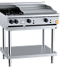 B+S K+ Series KBT-SB2-GRP6 two open burners with 600 mm grill plate on stand, 900×840×1030 mm, 104 MJ/h NG, stainless steel – Australia